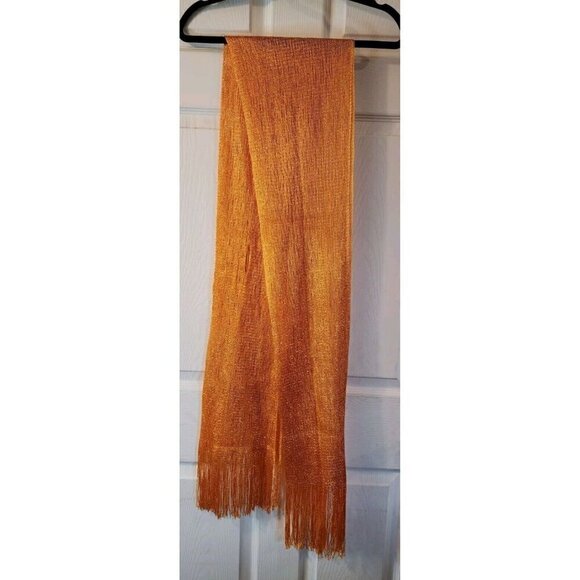 Mexican Reboso Shawl Wrap Scarf Chal Bright Orange - Picture 2 of 7